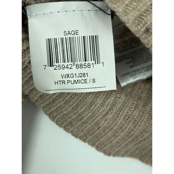 BCBG Max Azria Womens Beige Sweater Small Elbow Patches Wool & Cashmere Blend - Picture 9 of 13